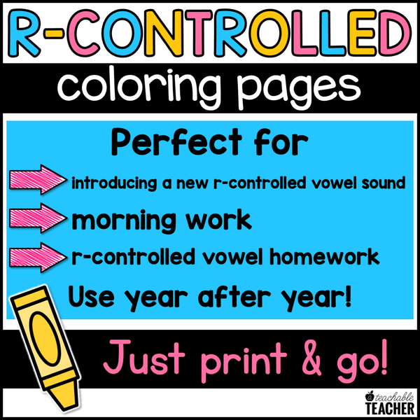 R-Controlled Coloring Pages – A Teachable Teacher
