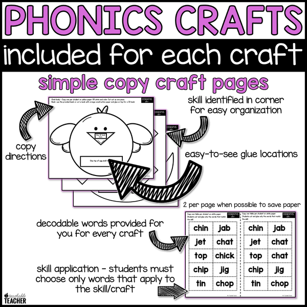 Digraph Phonics Crafts – A Teachable Teacher