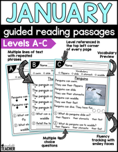 January Guided Reading Passages - Levels A-E