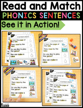 Read and Match Phonics Sentences - Long Vowels
