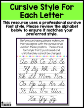 Bright Cursive Alphabet Posters