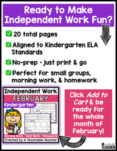 Kindergarten Independent Work - February