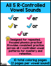 R-Controlled Coloring Pages