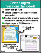 All-in-One Reading Passages - Diphthongs and R-Controlled Vowels Set #2