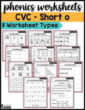 Phonics Short O CVC Words Science of Reading Worksheets: Decodables, Word Work