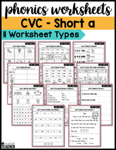 Phonics Short A CVC Words Science of Reading Worksheets: Decodables, Word Work