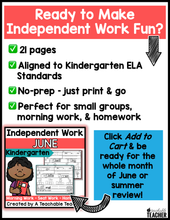Kindergarten Independent Work - June