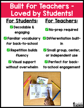 Back to School Decodable Readers