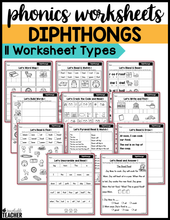 Diphthongs Phonics Worksheets - The Science of Reading