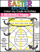 Editable Easter Color-by-Code Activities