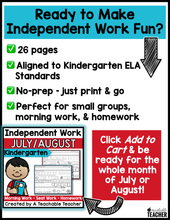 Kindergarten Independent Word - July/August