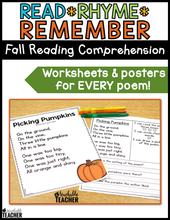 Read Rhyme Remember - Fall Reading Comprehension Poems