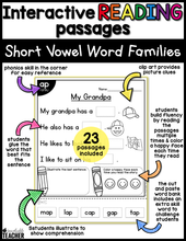 Interactive Reading Passages - Short Vowel Word Families