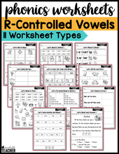 R-Controlled Vowels Phonics Worksheets - The Science of Reading