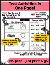Word Mapping Long Vowel Team Words