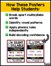 Decoding Multisyllabic Words Posters Teaching Practice