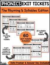 Phonics Exit Tickets - The Rhyming and Syllables Edition