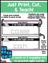 High Frequency Word Snap Block Task Cards - 300 High Frequency Words