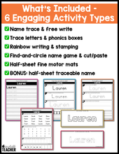 A Magical Set of Name Practice Worksheets- Editable