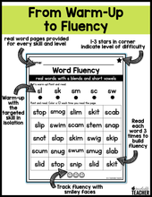 1 Page Wonders for Building Word Fluency - Blends
