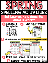 Spring Spelling Activities - EDITABLE