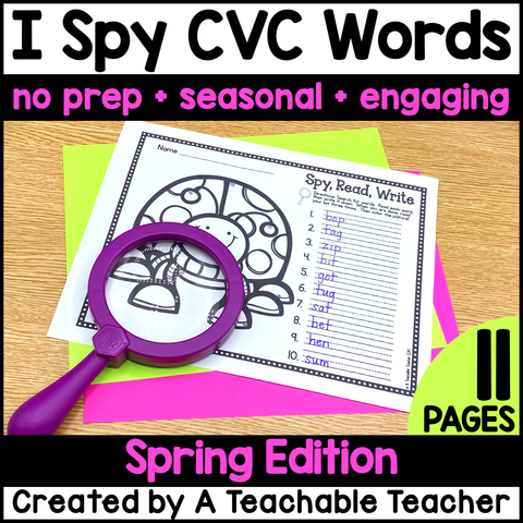 I Spy CVC Words - Spring Edition