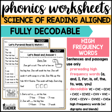 Long Vowel Teams - OA/OE/OW Phonics Worksheets - The Science of Reading