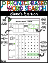 Blends Worksheets Phonics Word Search: Write & Find Words with Blends