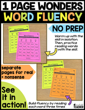 1 Page Wonders for Building Word Fluency - Diphthongs