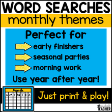 Monthly Themed Word Searches