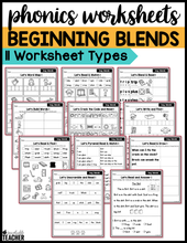 Beginning Consonant Blends Worksheets with Digraphs & Short Vowels - The Science of Reading