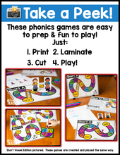 Phonics Word Family Slide Game - Diphthongs and R-Vowels Edition