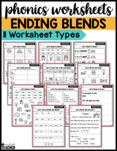 Ending Blends Phonics Worksheets- The Science of Reading