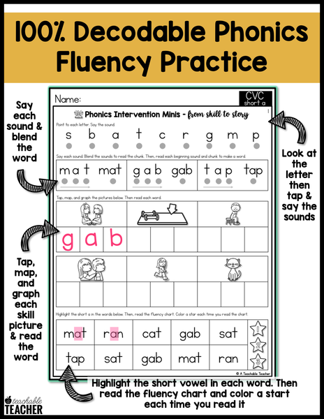 CVC Words Worksheets for CVC Reading Intervention – A Teachable Teacher