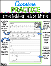 Cursive Practice - One Letter at a Time