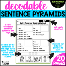 Decodable Sentence Pyramids- R-Controlled Vowel Words