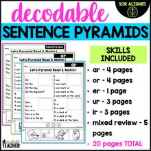 Decodable Sentence Pyramids- R-Controlled Vowel Words