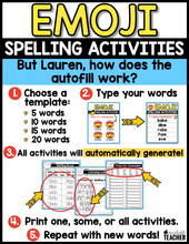 Editable Emoji Spelling Activities