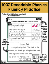 Glued Sounds - Worksheets for Reading Intervention