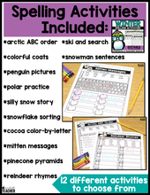 Winter Spelling Activities - EDITABLE