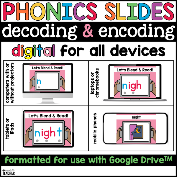 Digital Phonics Long Vowel Team Words Google Slides for Decoding and E ...