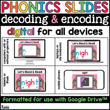 Digital Phonics Long Vowel Team Words Google Slides for Decoding and Encoding