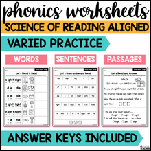 Long Vowel Teams - IE/IGH Phonics Worksheets - The Science of Reading