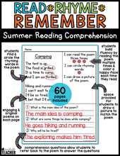 Read Rhyme Remember - Summer Reading Comprehension