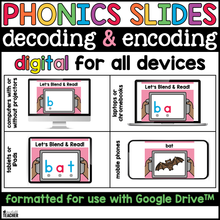 Digital Phonics CVC Words Google Slides for Decoding and Encoding Science of Reading