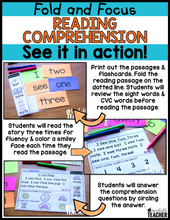 Fold and Focus Reading Comprehension for Emergent Readers - Pre-Primer High Frequency Words