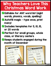 Editable Christmas Word Work