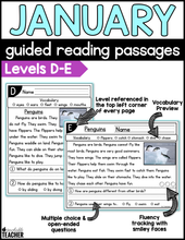January Guided Reading Passages - Levels A-E