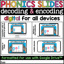 Digital Phonics Glued Sound Words Google Slides for Decoding and Encoding SOR