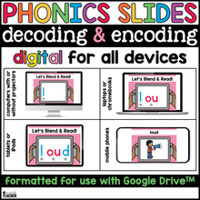 Digital Phonics Diphthong Words Google Slides for Decoding and Encoding SOR